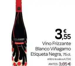 Supermercados El Jamón Vino Frizzante Blanco Viñagamo Etiqueta Negra oferta