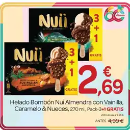 Supermercados El Jamón Helado Bombón Nui Almendra con Vainilla, Caramelo & Nueces oferta