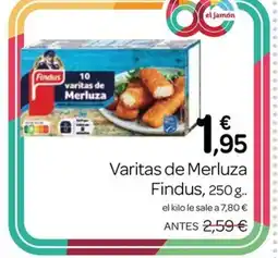 Supermercados El Jamón FINDUS Varitas de Merluza oferta