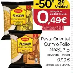 Supermercados El Jamón MAGGI Pasta Oriental Curry o Pollo oferta