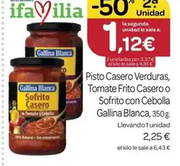 Supermercados El Jamón GALLINA BLANCA Pisto Casero Verduras, Tomate Frito Casero o Sofrito con Cebolla oferta