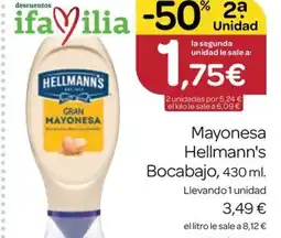 Supermercados El Jamón HELLMANN'S Mayonesa Bocabajo oferta