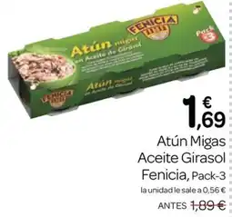 Supermercados El Jamón FENICIA Atún Migas Aceite Girasol oferta