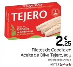 Supermercados El Jamón TEJERO Filetes de Caballa en Aceite de Oliva oferta