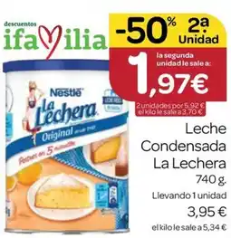 Supermercados El Jamón LA LECHERA Lechera Condensada oferta