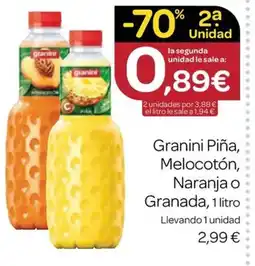 Supermercados El Jamón GRANINI Piña, Melocotón, Naranja o Granada oferta