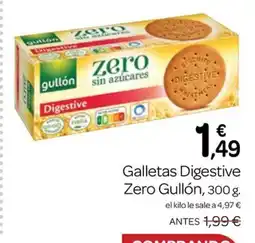 Supermercados El Jamón GULLÓN Galletas Digestive Zero oferta
