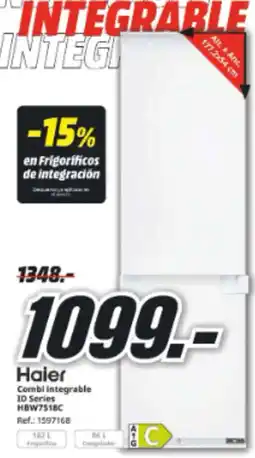 MediaMarkt HAIER Combi integrable ID Series HBW7518C oferta