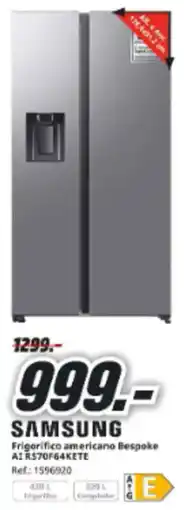 MediaMarkt SAMSUNG Frigorifico americano Bespoke AI RS70F64KETE oferta