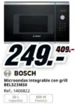 MediaMarkt BOSCH Microondas integrable con grill BEL523MS0 oferta