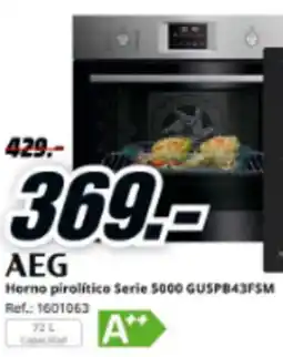 MediaMarkt AEG Horno pirolítico Serie 5000 GUSPB43FSM oferta