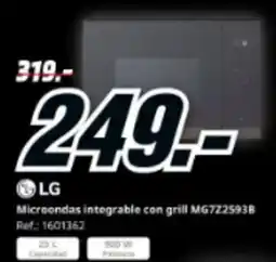 MediaMarkt LG Microondas integrable con grill MG7225938 oferta