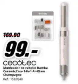 MediaMarkt CECOTEC Moldeador de cabello Bamba Ceramic Care 14in1 AirGlam Champagne oferta