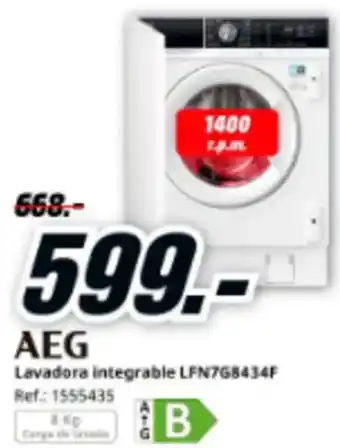 MediaMarkt AEG Lavadora integrable LFN7G8434F oferta
