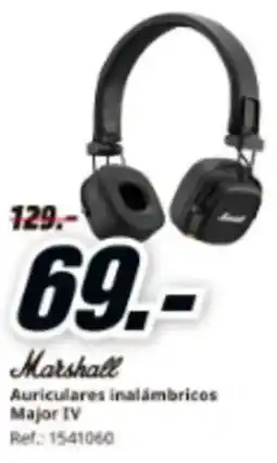 MediaMarkt MARSHALL Auriculares inalámbricos Major IV oferta