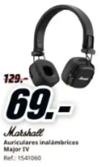MediaMarkt MARSHALL Auriculares inalámbricos Major IV oferta
