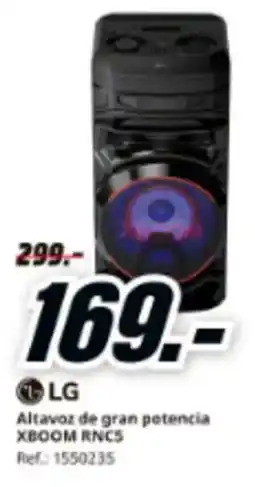 MediaMarkt LG Altavoz de gran potencia XBOOM RNCS oferta