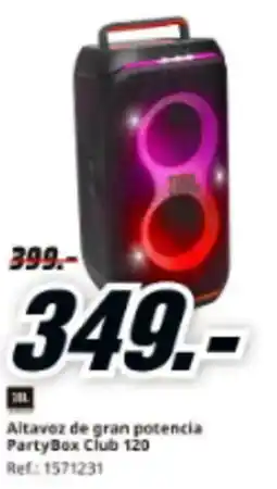 MediaMarkt JBL Altavoz de gran potencia PartyBox Club 120 oferta