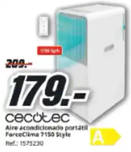 MediaMarkt CECOTEC Aire acondicionado portátil ForceClima 7150 Style oferta