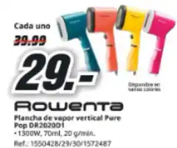 MediaMarkt ROWENTA Plancha de vapor vertical Pure Pop DR202001 oferta