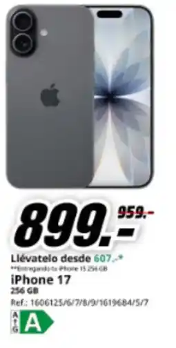 MediaMarkt Iphone 17 256 GB oferta