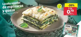 Lidl Lasaña de espinacas oferta