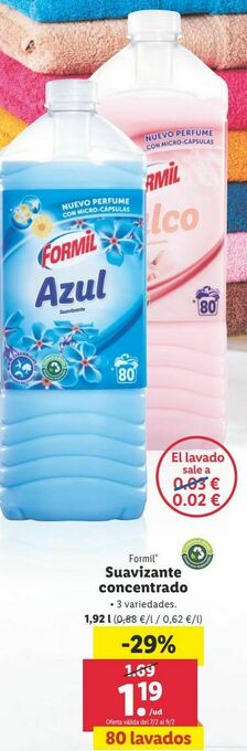 Lidl Suavizante formil oferta