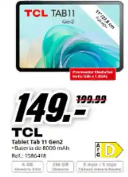 MediaMarkt TCL Tablet Tab 11 Gen2 oferta