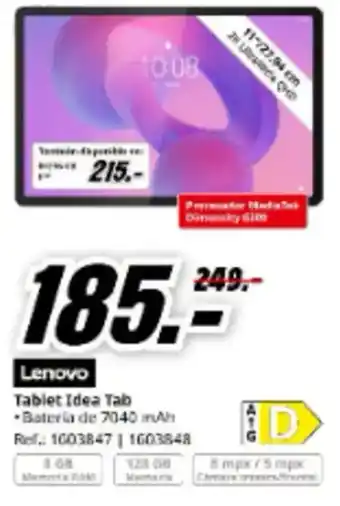 MediaMarkt LENOVO Tablet Idea Tab oferta