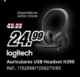 MediaMarkt LOGITECH Auriculares USB Headset H390 oferta