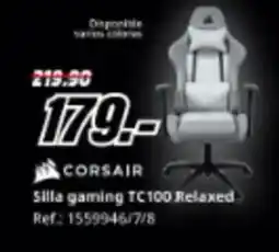 MediaMarkt CORSAIR Silla gaming TC100 Relaxed oferta