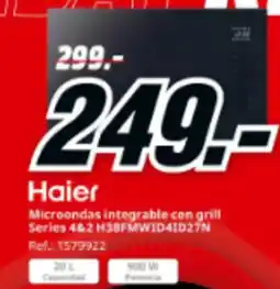 MediaMarkt HAIER Microondas integrable con grill Series 4&2 H38FMWID41D27N oferta