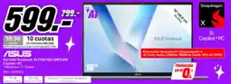 MediaMarkt ASUS Portátil Vivobook 16 F1607QA-MB124W Copilot+ PC oferta