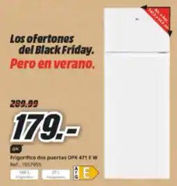 MediaMarkt OK Frigorifico dos puertas OFK 471 E W oferta