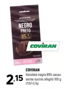 Coviran Coviran - xocolata negra 85% cacau sense sucres afegits oferta