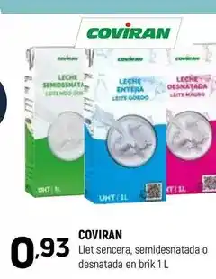 Coviran Coviran - llet sencera, semidesnatada o desnatada en brik oferta