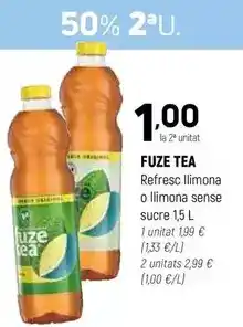 Coviran Fuze tea - refresc llimona o llimona sense sucre oferta