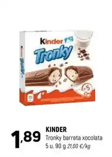 Coviran Kinder - tronky barreta xocolata oferta