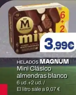 Supermercados Plaza Magnum Helados Mini Clásico almendras blanco oferta