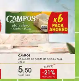 Supermercados Plaza Campos Atún claro en aceite de oliva oferta