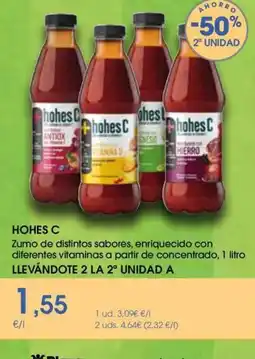 Supermercados Plaza Hohes c Zumo de distintos sabores, enriquecido con diferentes vitaminas a partir de concentrado oferta