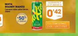 Supermercados Plaza Mixta Shandy Mahou Cerveza rubia sabor limón oferta