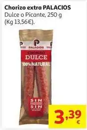 Alcampo Chor.extra dulce palacios 250g oferta