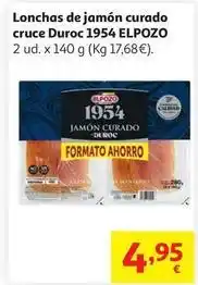 Alcampo Elpozo - lonchas de jamon curado cruce duroc 1954 oferta