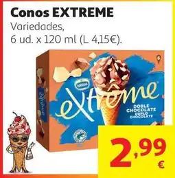 Alcampo Cono extreme doble chocolate 6x120ml 432g oferta
