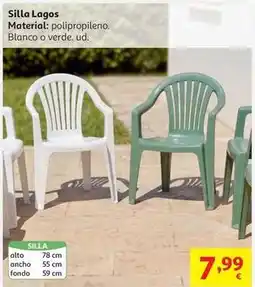 Alcampo Silla pp blanca 55*59*78 cm mod. lagos oferta