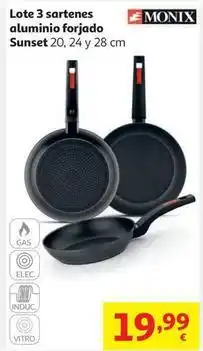 Alcampo Monix - lote 3 sartenes aluminio forjado oferta