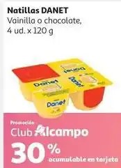Alcampo Natillas danet vainilla danone x4 120g oferta