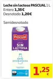 Alcampo Leche sin lactosa entera pascual 1l oferta