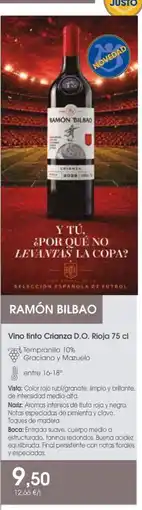Supermercados Plaza Ramón Bilbao Vino tinto Crianza D.O. Rioja oferta